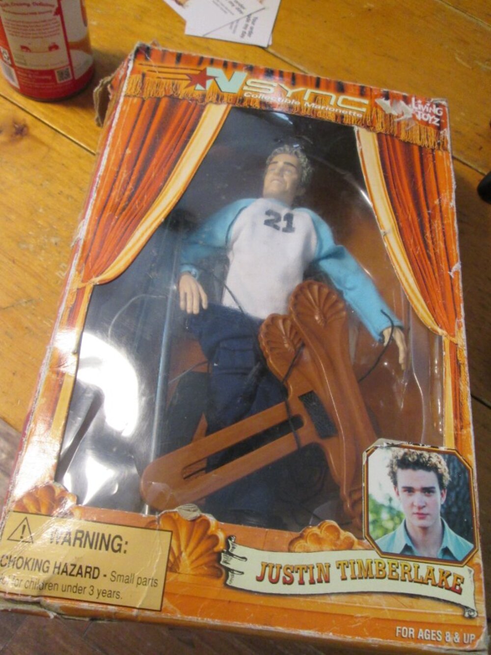 JUSTIN TIMBERLAKE COLLECTIBLE DOLL MARIONETTE LIVING TOYZ 2000 IN BOX OPEN